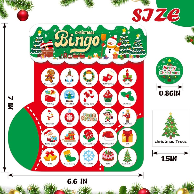 Joyful Start Socks Christmas Bingo Games, Christmas Bingo for Kids, Christmas Games for Families Classroom, Christmas Crafts for Kids Xmas Cards Party Supplies Christmas Activities - Image 3